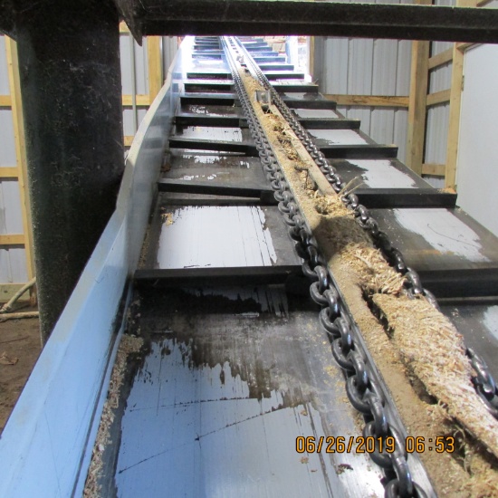 70' BARNSWEEP CONVEYOR UNDER MILL W/DRV, 35' FLAT & 35' INCLINE