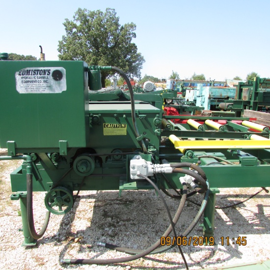 EDMISTON 4 X 30 EGER W/8' INFEED, NO OUTFEED, HYD DRV & 2 SAW (1) MOVEABLE