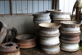 PILE OF TRUCK RIMS & TIRES