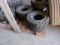 (12) SOLID FORKLIFT TIRES  (10) ARE NEW SIZE 5.00-8