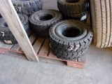 (12) SOLID FORKLIFT TIRES  (10) ARE NEW SIZE 5.00-8