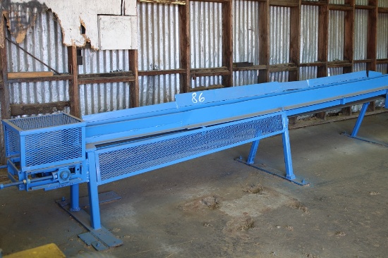 6" X 32' INFEED BELT CONVEYOR TO CLB SAW W/HYD DRV