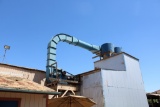 SAWDUST SUCTION BLOWER W/60 HP ELECT MTR, (2) APPROX 5' DIA CYCLONES & STAND