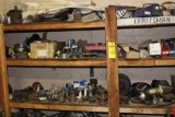 CONTENTS OF WOODEN SHELVES & NEW HYD MTR