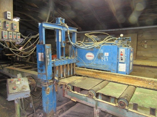 CORNELL SLAB SAW W/12' ROLLER INFEED, 12' OUTFEED, CMC HYD PUMP & RESERVOIR