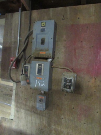 (2) SIZE 5 STARTERS, ALL ELECTRICAL (ON WALL) & ELECTRICAL (FOR GANG SAW)