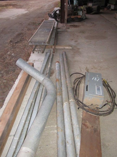 SIZE 2 STARTER, CONDUIT, SHAFT STOCK & (3) DEAD ROLL CONVEYORS