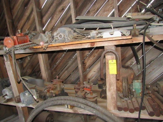 CONTENTS ON SHELF W/HYD MTRS, SHAFT STOCK & HYD CONTROLS (EXCLUDES ELECT MTR & GEAR BOXES)