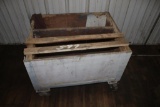 WOODEN BOX ON CASTERS