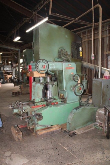MCDONOUGH 54 IN BAND SAW W/CENTER SPLIT ATTACHMENT, 50 HP ELECT MTR, WEIGHT STRAIN S/N 54-1073, 15/1