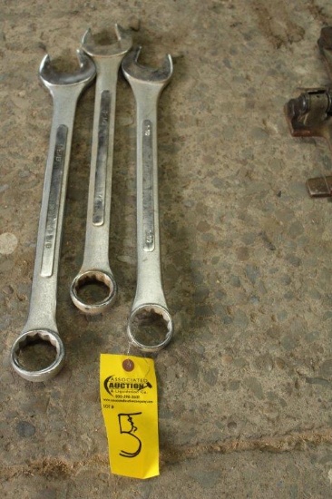 (3) LARGE OPEN END WRENCHES