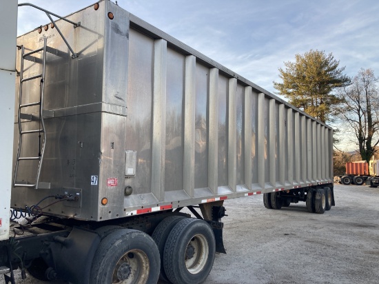 2002 Benson 45'-96" aluminum tandem axle open-top trailer; screen back door