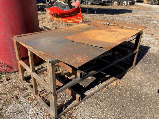 Steel work table; 4' x 8'.