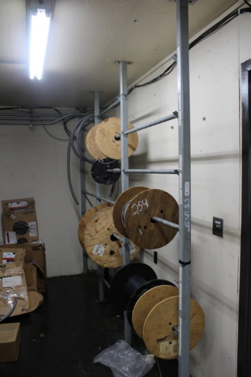 SPOOL RACK AND CONTENTS