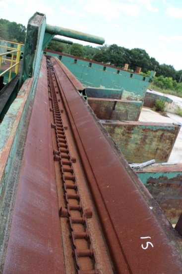 80 FT ENDWISE LOG CONVEYOR W/ ELEC DRIVE, INCL SUPPORT LEGS