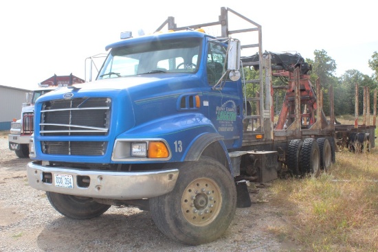 1997 FORD LOG TRUCK W/ CAT ENGINE, 13 SPEED TRANS, 26176 ENGINE HRS, 707417 MILES, VIN 1FDZ596M4WVA4