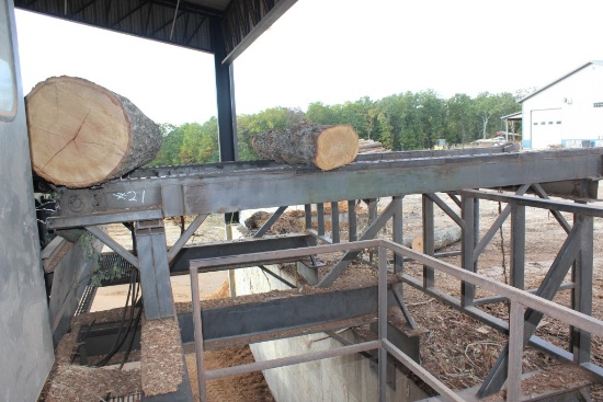 6 FT 8 IN X 17 FT 2-STR LOG DECK W/ STOP & LOADER, HYD DR