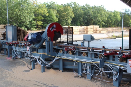 ABM  TIE CUTOFF MERCHANDISING & TIE SORTING SYS, 26 IN SAW BLADE W/ 15 HP ELEC MTR 12 IN X 9 IN CAPA