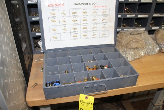 BIN OF BRASS PUSH IN DOT