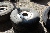 USED 425/65R22.5 TIRE MOUNTED ON ALUM RIM