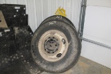 (2) USED 11R 22.5 TIRES MOUNTED ON RIMS