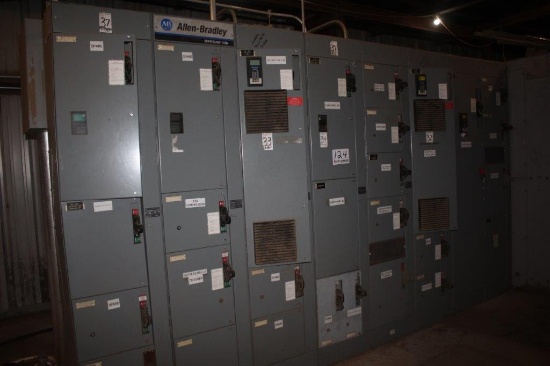 Allen Bradley 800amp MCC, 22 Buckets w/ 120V Panel, Includes 1-AB SMC Flex 200hp Soft Start, 1-AB SM