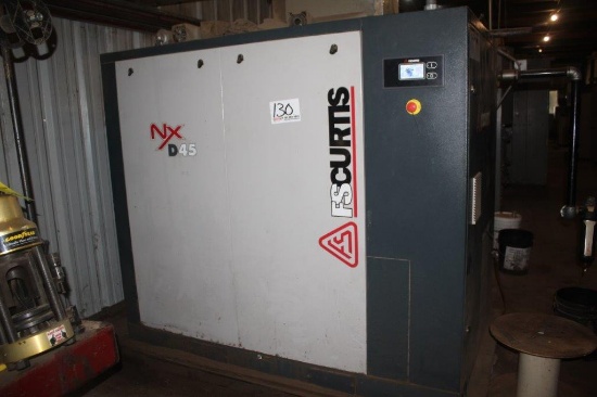 2016 FS Curtis 60hp Rotary Screw Air Compressor, Mdl FND45EXX4KXPC, 29,188 total hrs, 19,037 Load hr