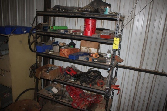 Metal Shelving Unit & Content