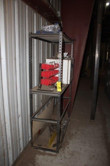 Metal Shelving Unit & Content