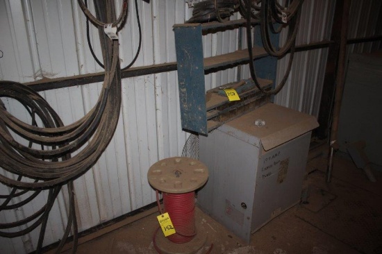 Spool w/ 3/8in Air Hose, Small Bin & Contents