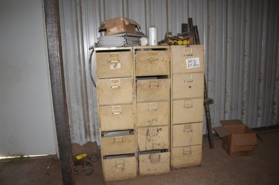 (3) Metal Filing Cabinets & Contents