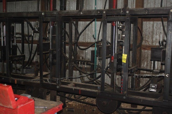 Shop Built Feed Thru, 5 Hd Vertical Boring Machine-used for mat building, Hyd Dron Boring Heads, Inc