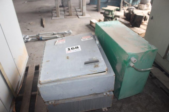 (2) Electrical Boxes w/Fused Disconnect & Size 0 Reversing Motor Starter