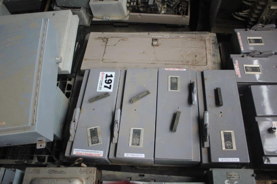 (4) 15-30 Amp Disconnect/Starter Combo, 200 Amp Single Phase Breaker Box