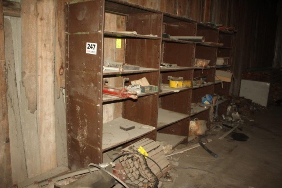 Steel Shelving Unit & Contents w/ (2) Pallets and Contents