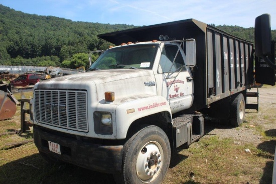 GMC TopKick w/Cat Reman 3116 Engine has 16ft Long & 5ft High Walking Floor Bed, 5 Speed Std