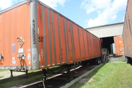 1993 53ft Wabash Van Trailer No Title, Does Not Sell w/Contents