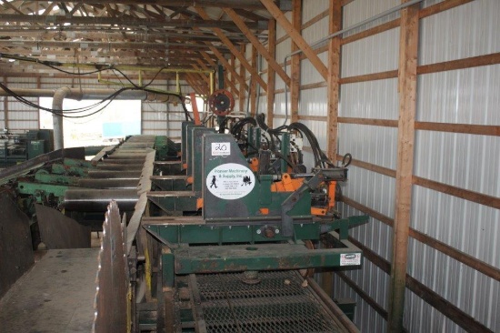 Pioneer Modular 56in Circular Sawmill w/ 4 Head Block Carriage, Cab, Controls, Log Turner, Slab Drop