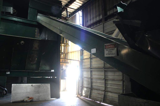 26in x 28ft Belt Conveyor w/ 12in Deep Sides w/ Elec Drv (Feeds Blending Bin from Mixing Hopper)