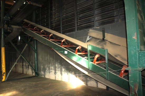 35in x 45ft Concave Belt Conveyor w/ Elec Drv (Belt Feeds Feed Hopper)