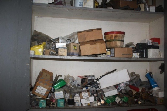 Contents in Woodend Cabinet - as Marked, includes Electrical Fuses, (3) 400