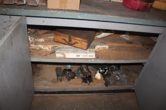 Contents in Wooden Cabinet, includes Conveyor Belt Lacing