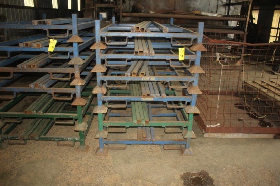 (6) Stackable Steel Bunks 44" W x 79" L w/ Removable 68" Posts