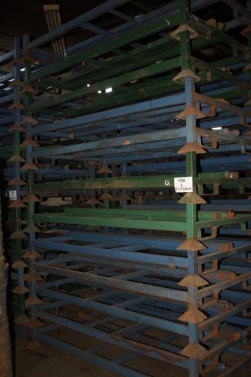 (12) Stackable Steel Bunks 44" x 79" w/Removable 68" Posts