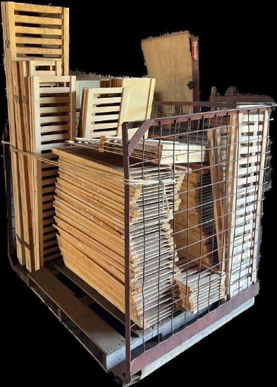 Bin of Wooden Slat Panels