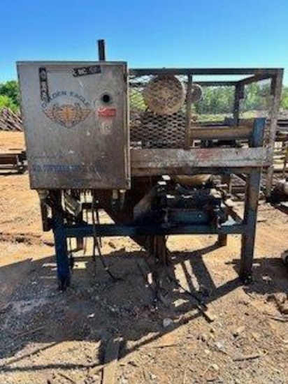Brewer Cant Cut-up Saw w/18" x 12' Infeed Rollcase & Cab - Equipment is Out