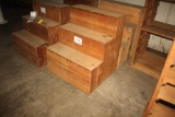 (4) Wood Step Display Racks 3' x 43