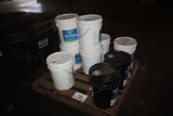 Pallet w/(7) 5gal Buckets of Paint