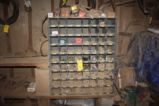 Metal Bolt Bin & Contents