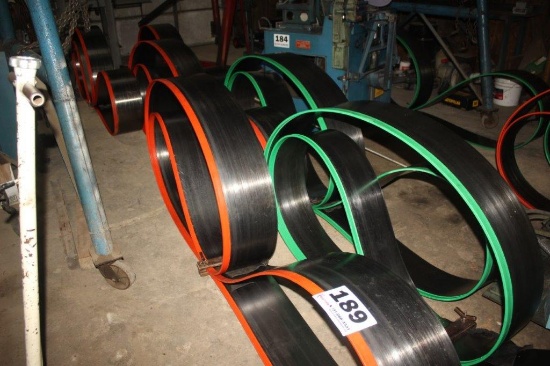 (10) Smooth Back Band Saw Blades (used on Sanborn 5ft band saw)